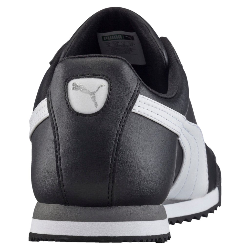 Black / White / Silver Puma Roma Basic JR Boys' Sneakers | 4253NCMVI