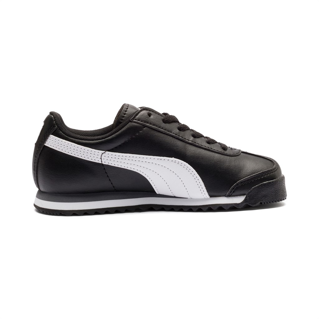 Black / White / Silver Puma Roma Basic Little Boys' Sneakers | 7893QRTBV