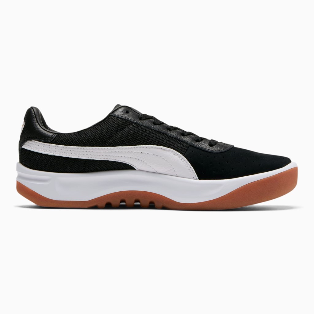 Black / White / Team Gold Puma California Casual Men's Sneakers | 2065TZCQY