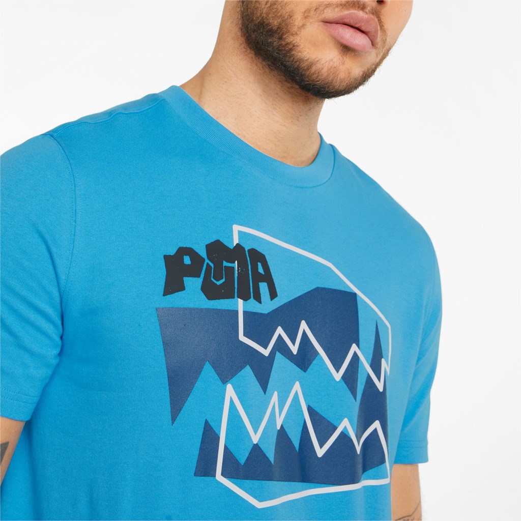 Bleu Azur Puma 4th Quarter Basketball Men's Tee | 9016HXCZY