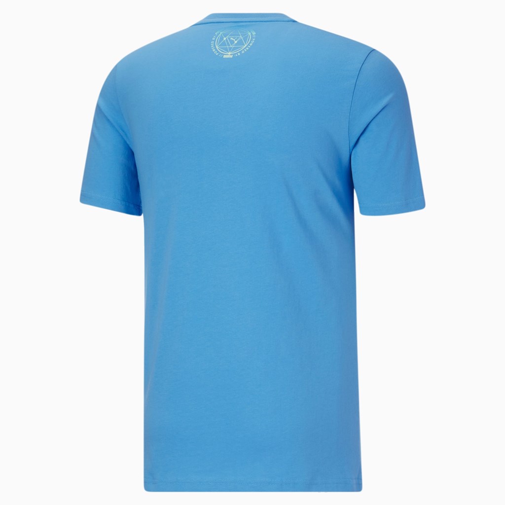 Bleu Azur Puma Lightsense Box Logo Men's Tee | 7145JYUTA