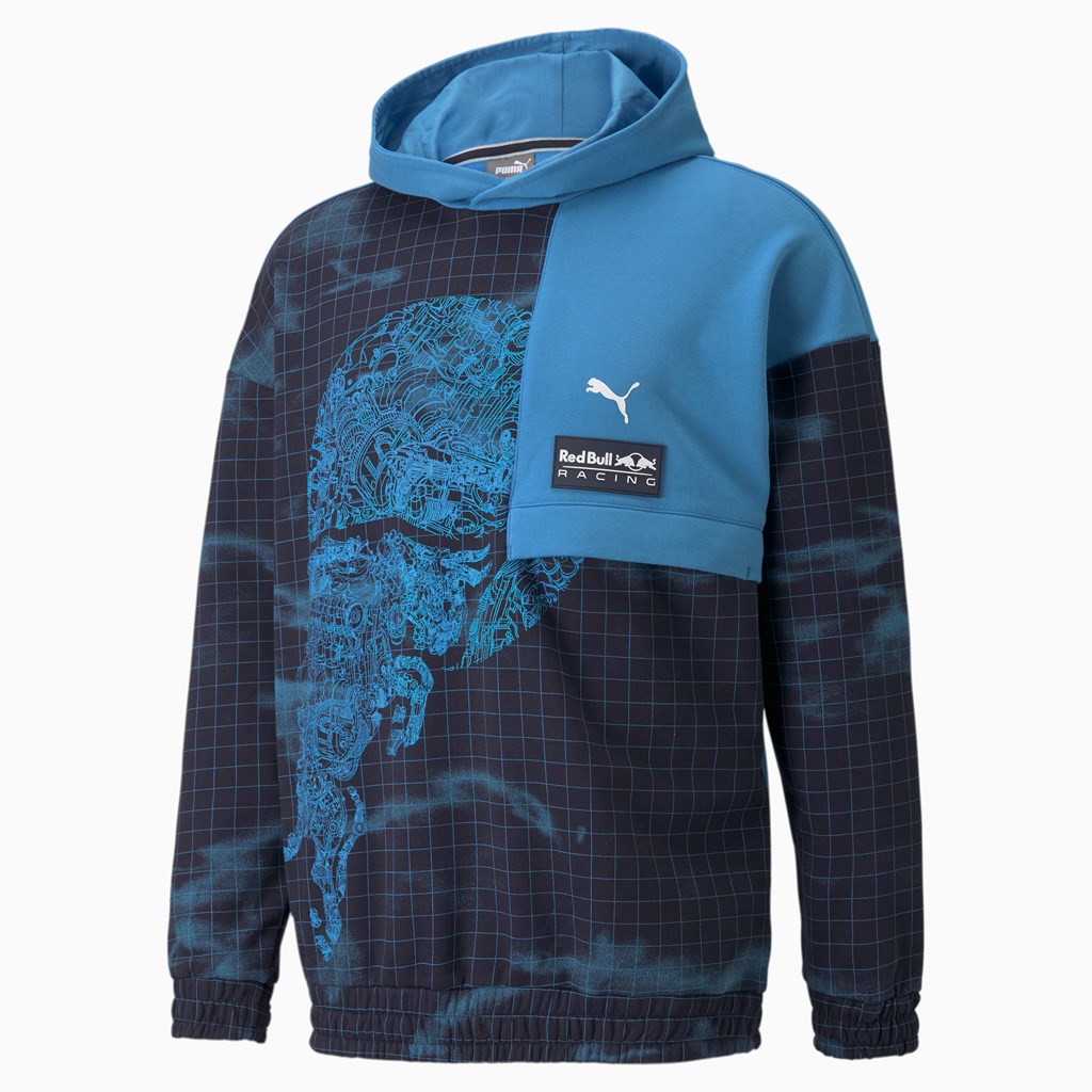 Bleu Azur Puma Red Bull Racing Printed Men's Hoodie | 5409SGFLW