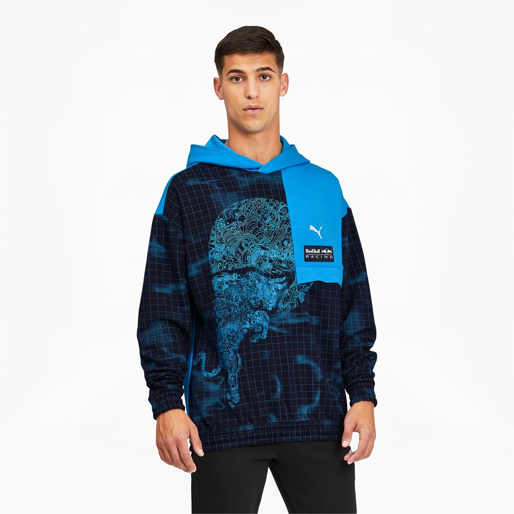 Bleu Azur Puma Red Bull Racing Printed Men\'s Hoodie | 5409SGFLW