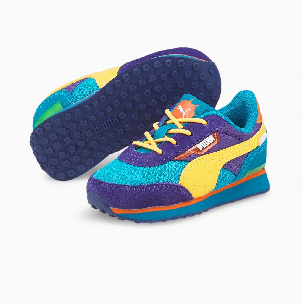 Caribbean Sea / Ultra Yellow Puma PUMA x RUGRATS Future Rider Toddler Girls' Sneakers | 9257VYXDN