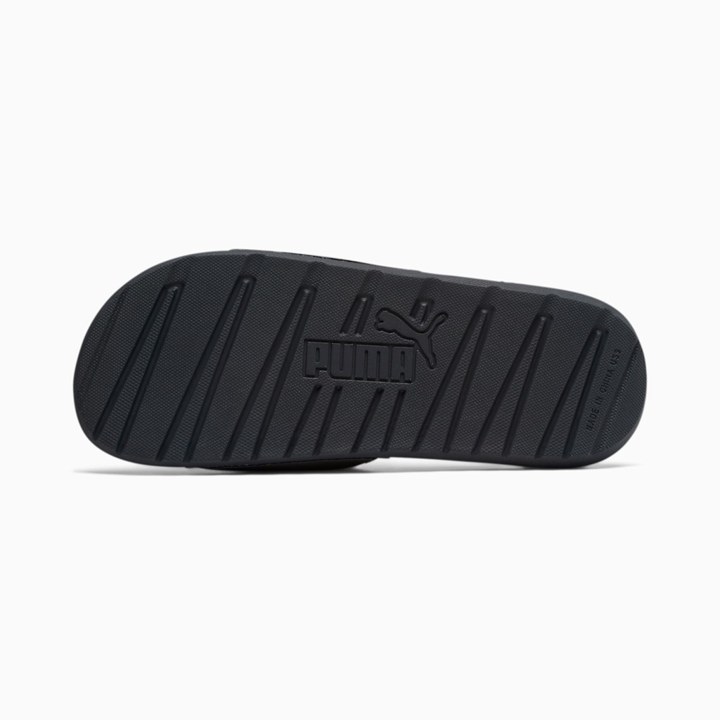 Castlerock / Black / Lapis Blue Puma Cool Cat Men's Slides | 3246ZJVNW