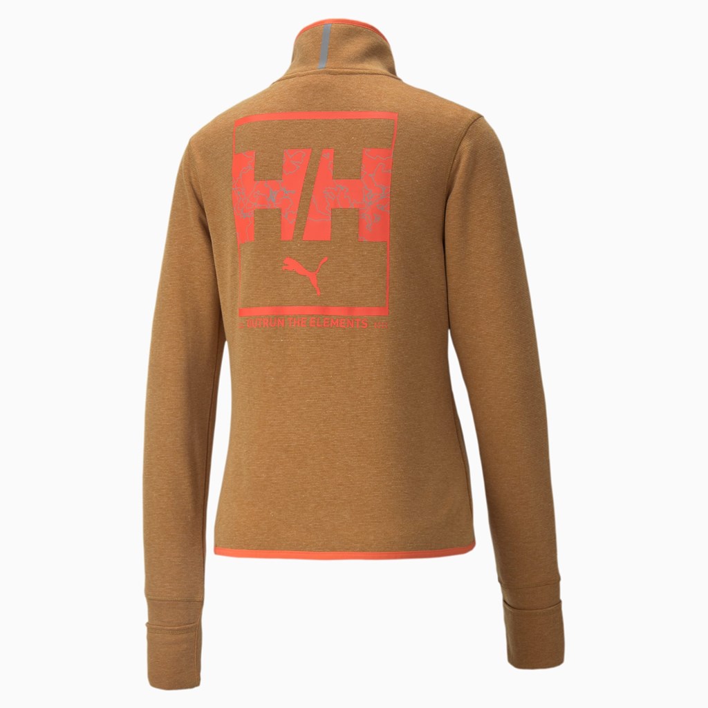 Cathay Spice Puma PUMA x HELLY HANSEN Quarter-Zip Running Women's Pullover | 7368CXQTN