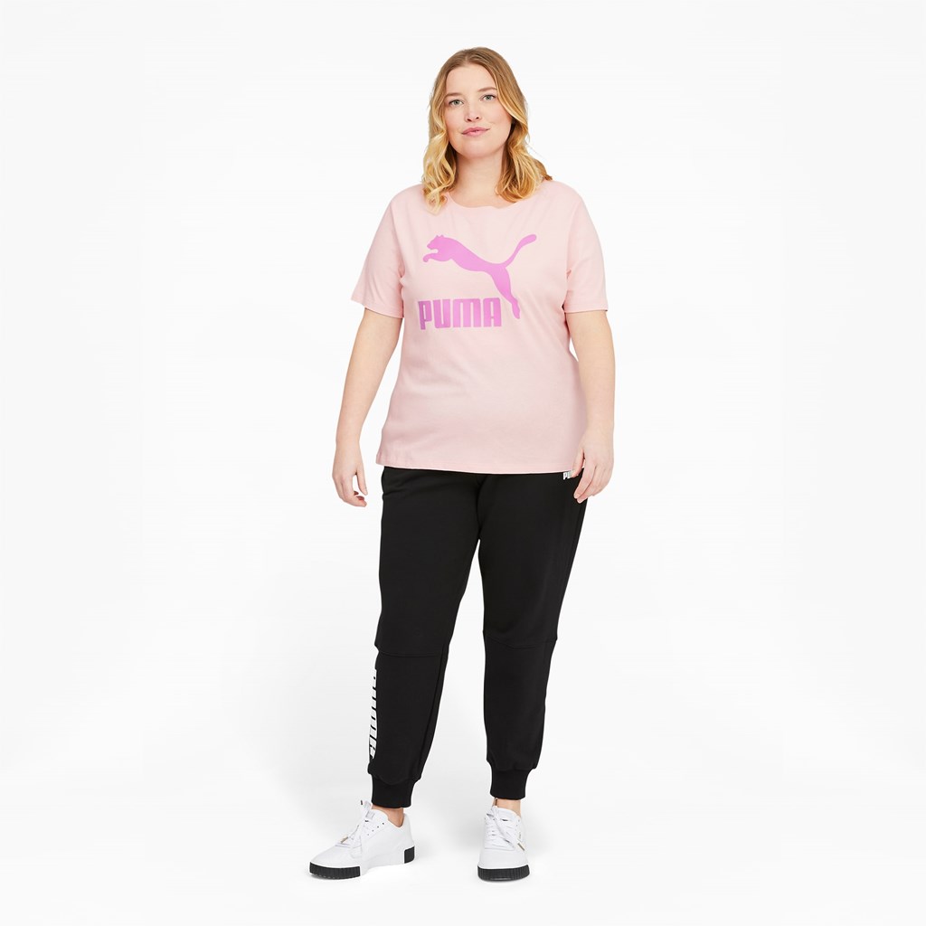 Chalk Pink Puma Classics Logo PL Women's Tee | 0241PWUVX