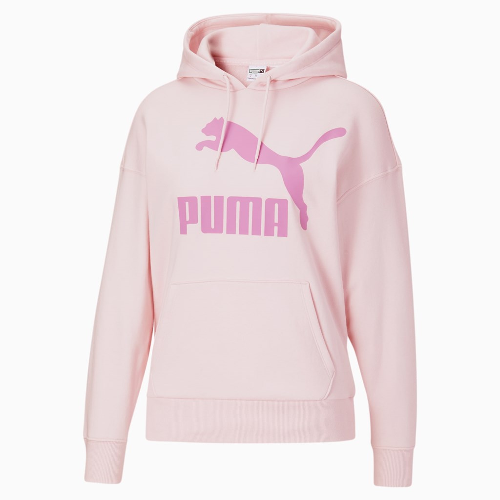 Chalk Pink Puma Classics Logo Women's Hoodie | 3758KVLQH