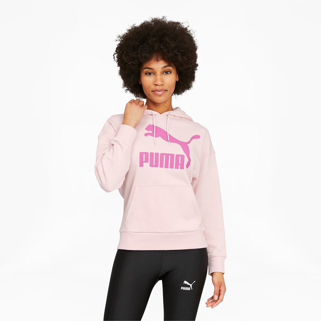 Chalk Pink Puma Classics Logo Women\'s Hoodie | 3758KVLQH