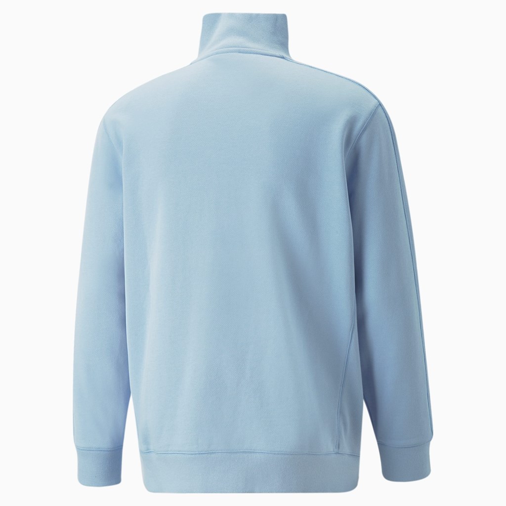 Chambray Blue Puma PUMA x MAISON KITSUNE Half-Zip Women's Sweatshirt | 3145BLPTR