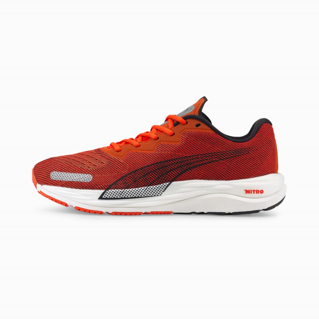 Cherry Tomato / Black Puma Velocity NITRO 2 Men\'s Running Shoes | 7234BYAMG