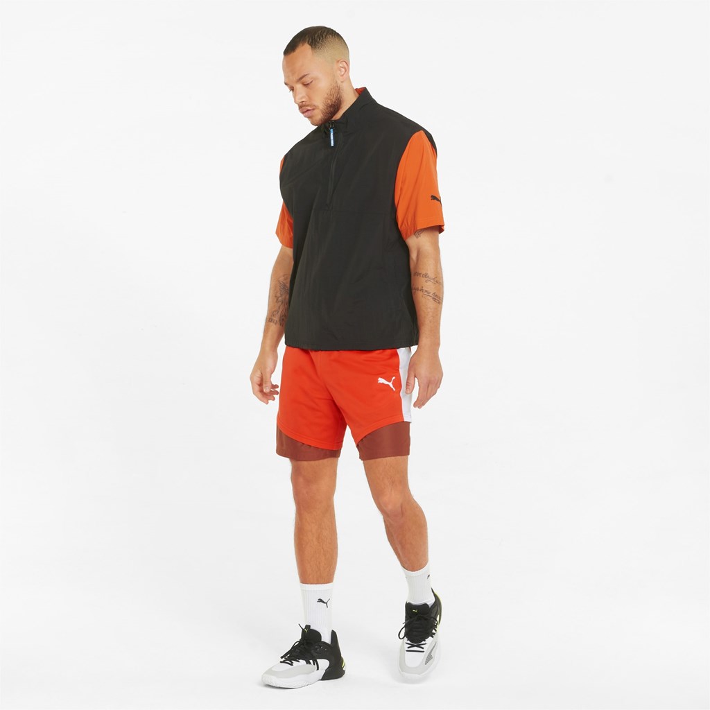 Cherry Tomato / Chili Oil Puma Pick and Roll Basketball Men's Shorts | 7263TKPRO