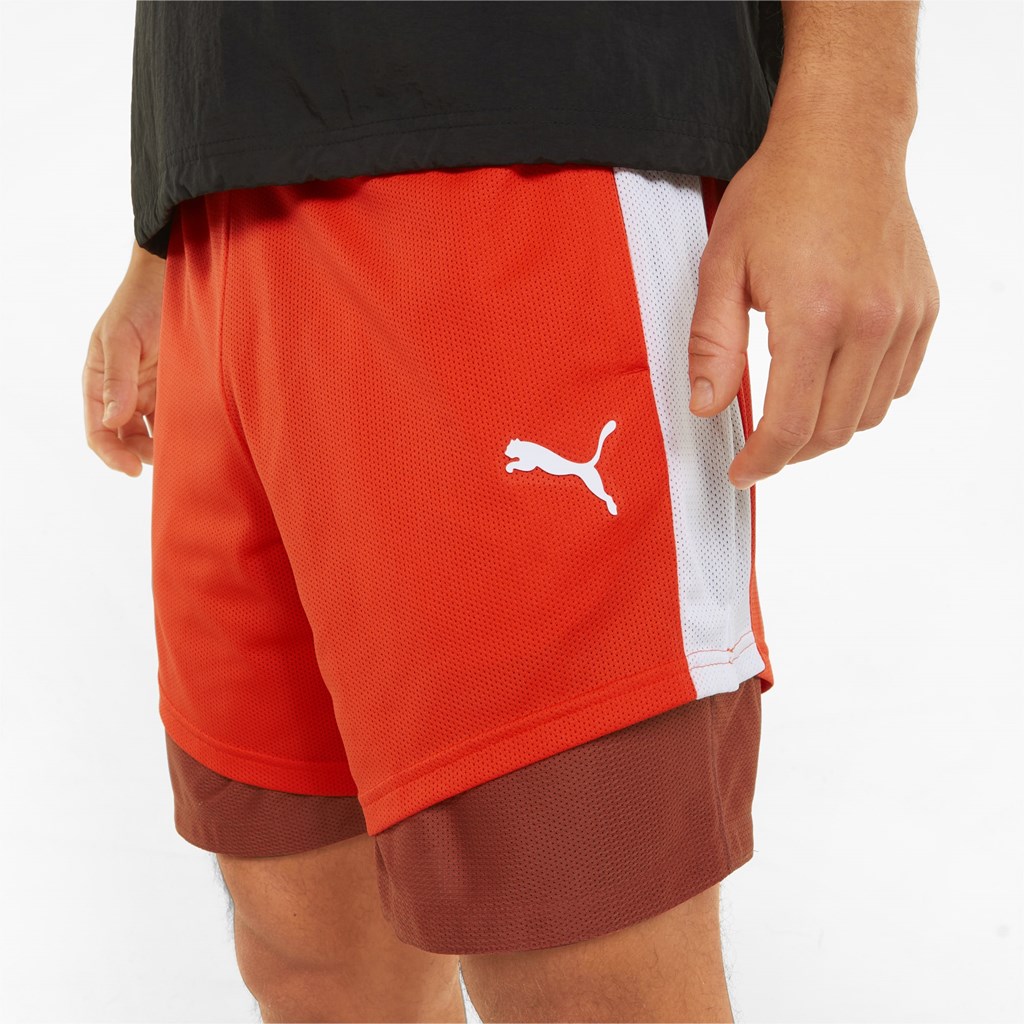 Cherry Tomato / Chili Oil Puma Pick and Roll Basketball Men's Shorts | 7263TKPRO