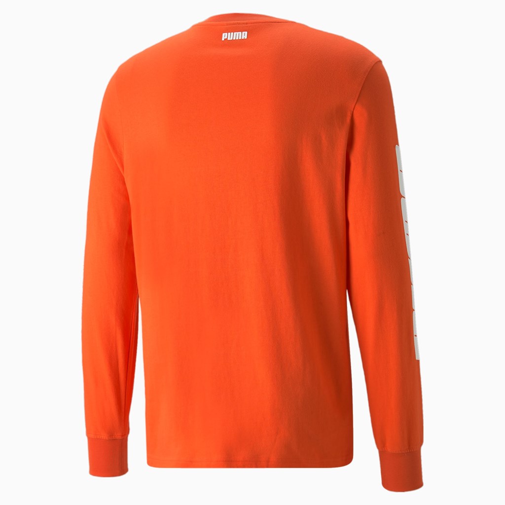 Cherry Tomato Puma 4th Quarter Long Sleeve Men's Tee | 0318SYRTE