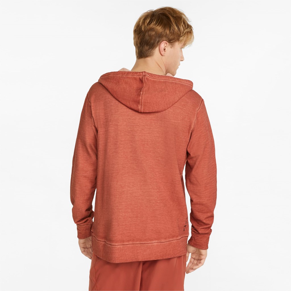 Chili Oil Puma Studio Wash Training Men's Hoodie | 7160FACKM