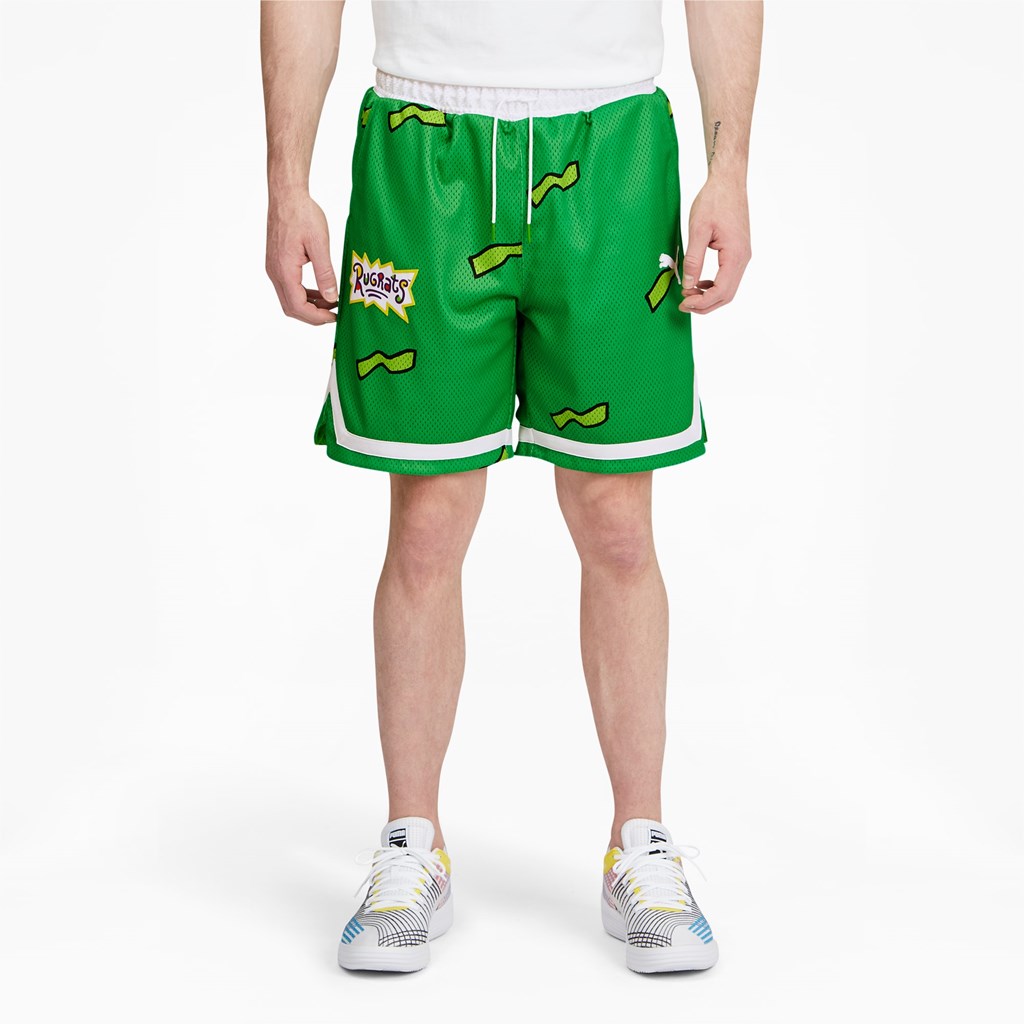 Classic Green Puma PUMA x RUGRATS Basketball Men\'s Shorts | 3529YXTOC