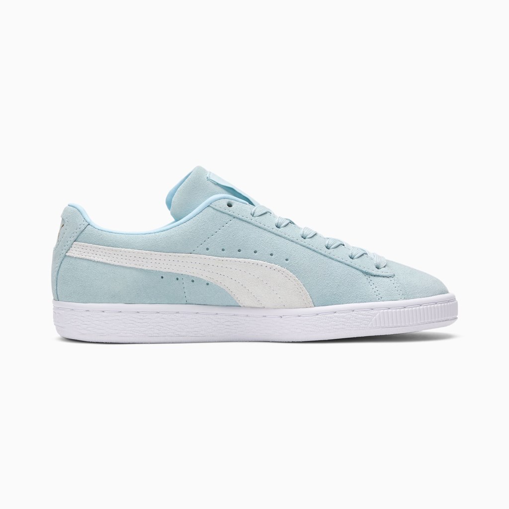 Cool Blue White / Gold Puma Suede Classic XXI Women's Sneakers | 5290XCMAR