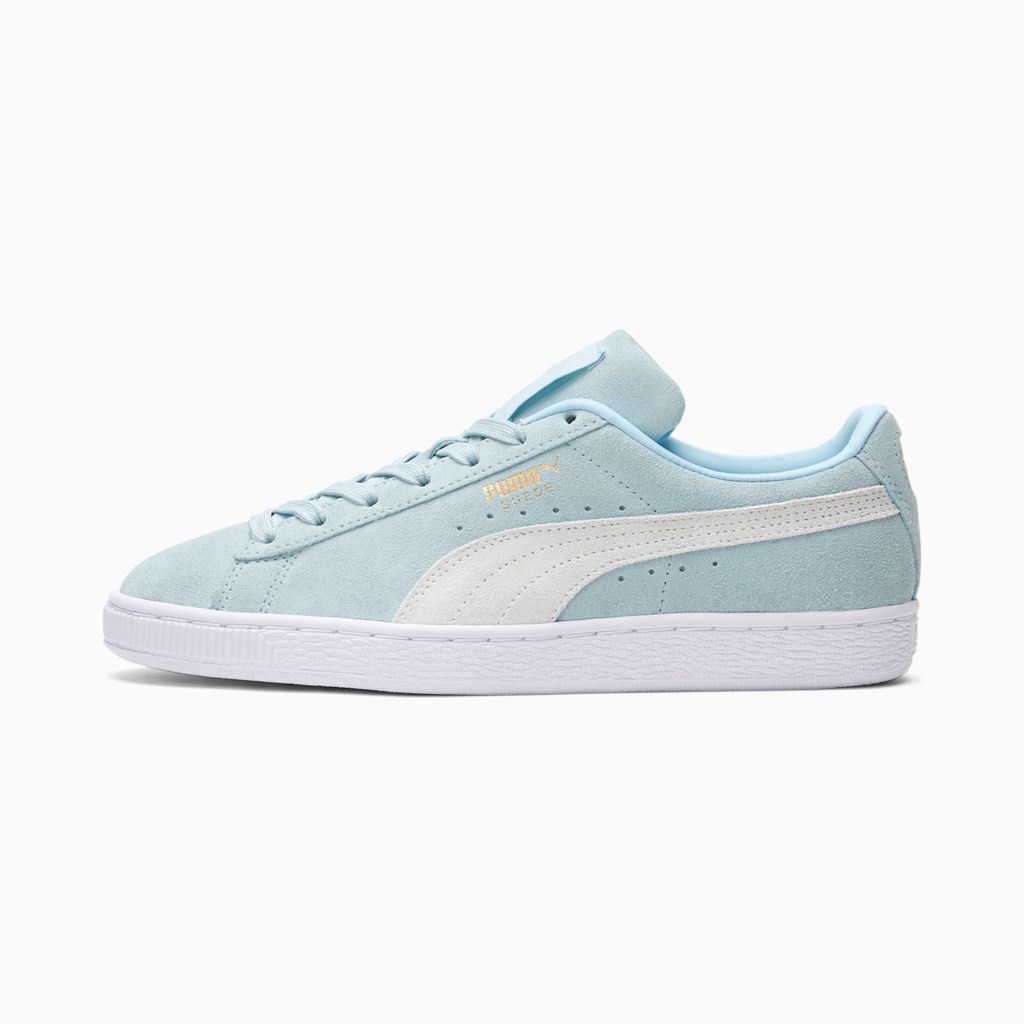 Cool Blue White / Gold Puma Suede Classic XXI Women\'s Sneakers | 5290XCMAR