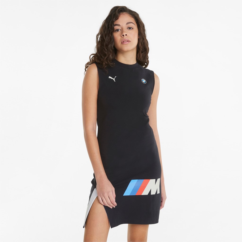 Cotton Black Puma BMW M Motorsport Statement Women\'s Dress | 1502KNGMH