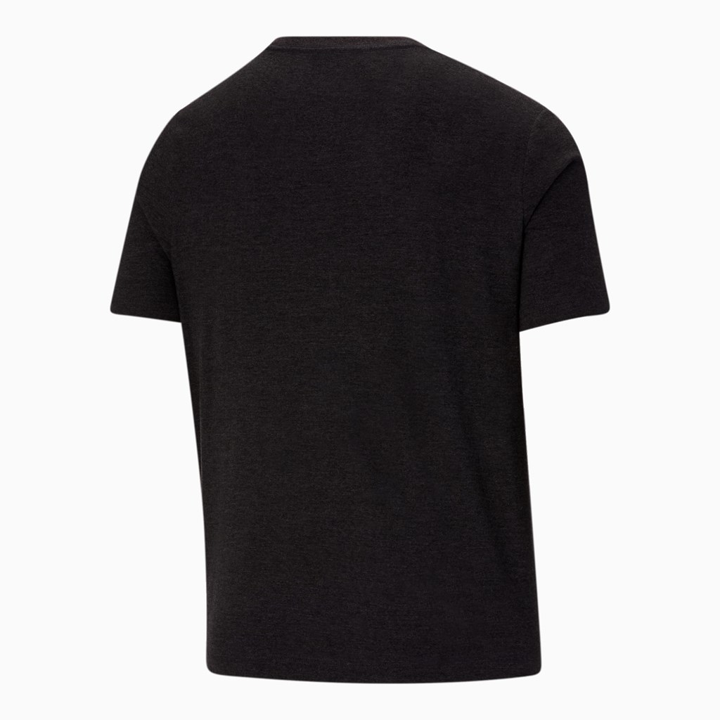 Cotton Black Puma Essentials Heathe BT Men's Tee | 0526AMNOQ