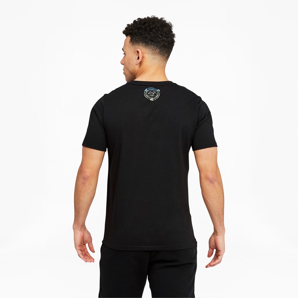 Cotton Black Puma Lightsense Box Logo Men's Tee | 3742SLJTW