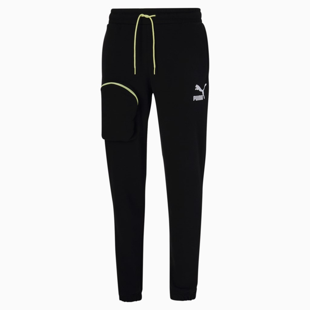 Cotton Black Puma Lightsense Classic Men's Sweatpants | 6132YMWKL