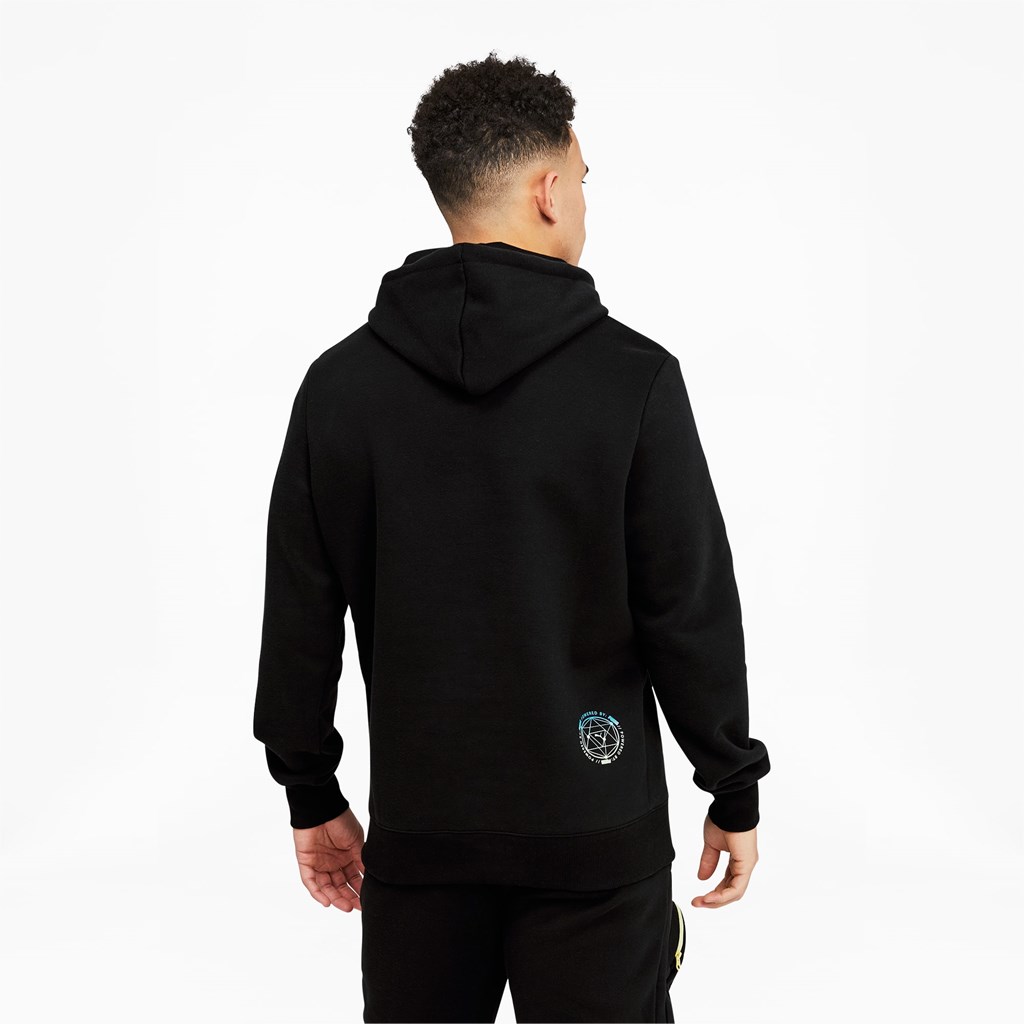 Cotton Black Puma Lightsense Men's Hoodie | 4608TYURE