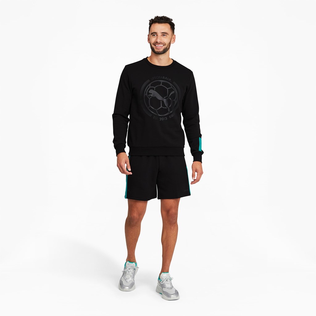 Cotton Black Puma PUMA x BALR. Soccer Men's Shorts | 0425KVXYM