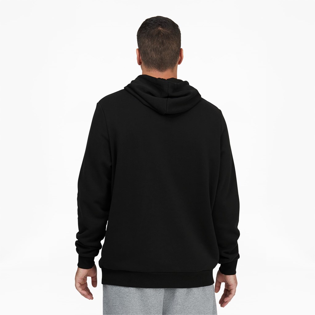 Cotton Black / White Puma Classic Logo Hoodie FL BT Men's Hoodie | 8630IYBMC