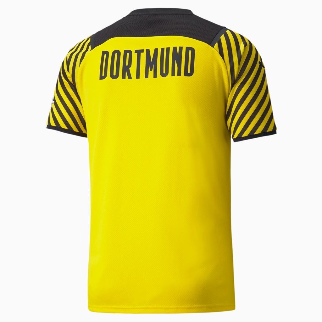 Cyber Yellow / Black Puma BVB Home Replica Men's Jersey | 5946BFTPG