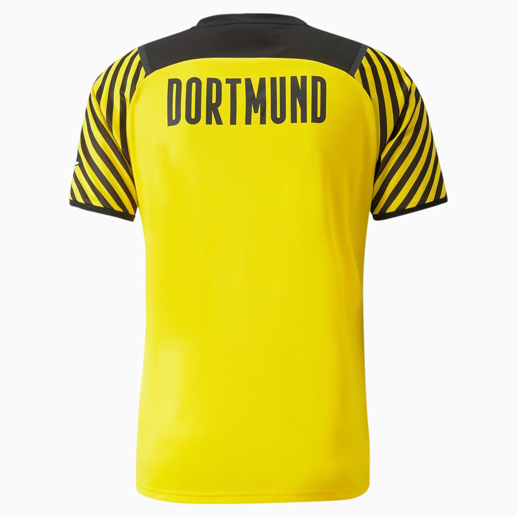 Cyber Yellow / Black Puma BVB Home Replica Men's Jersey | 5946BFTPG