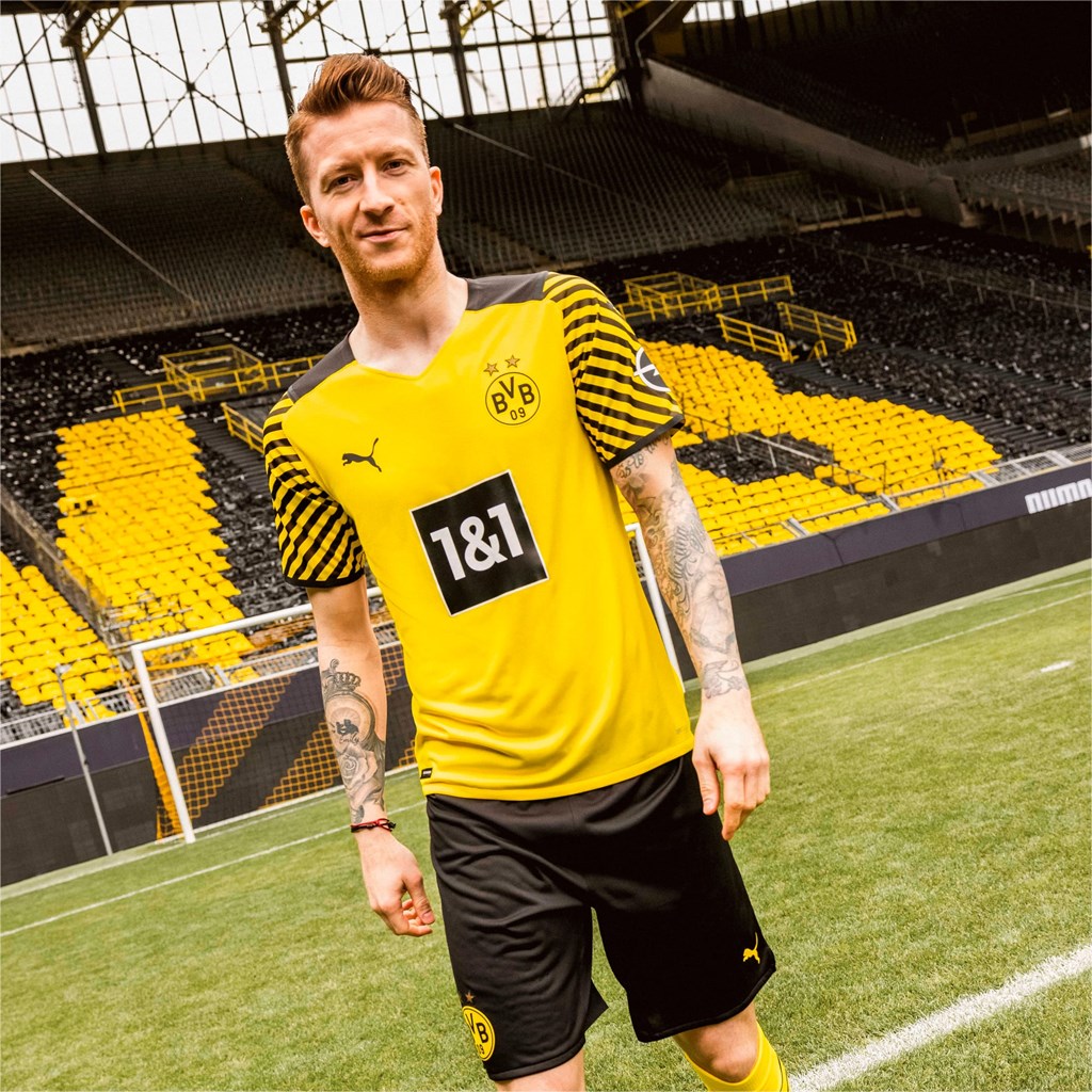 Cyber Yellow / Black Puma BVB Home Replica Men's Jersey | 5946BFTPG