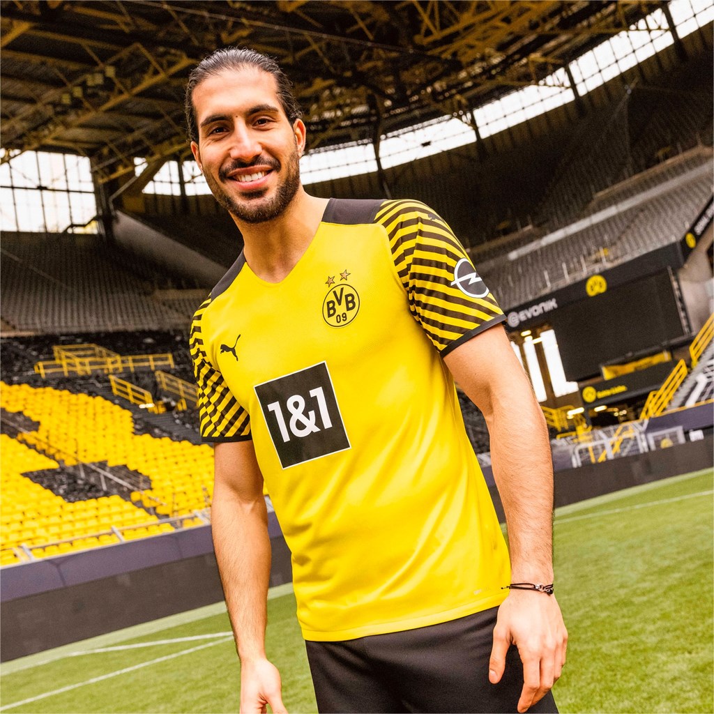 Cyber Yellow / Black Puma BVB Home Replica Men's Jersey | 5946BFTPG