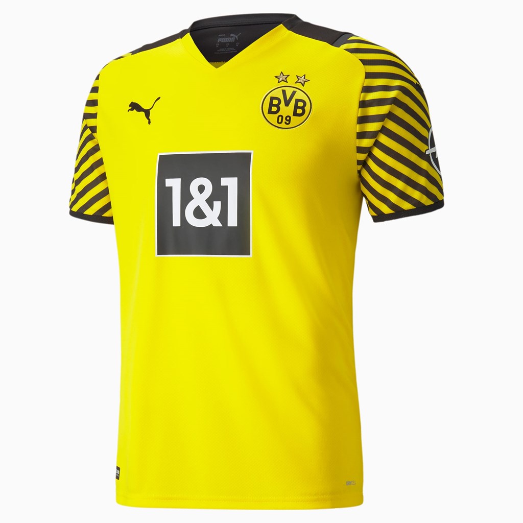 Cyber Yellow / Black Puma BVB Home Replica Men\'s Jersey | 5946BFTPG