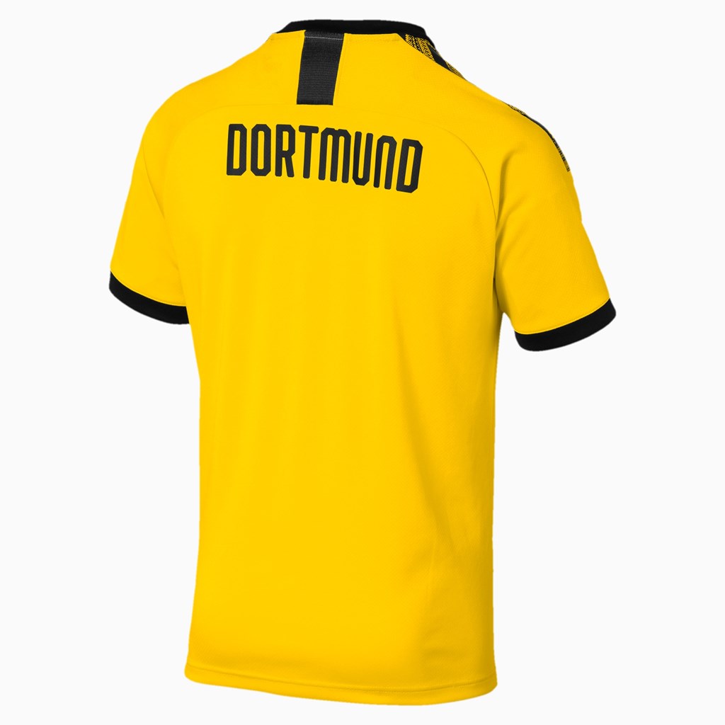 Cyber Yellow / Black Puma BVB Home Replica Men's Jersey | 8092GJSVL