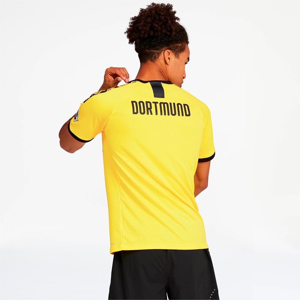 Cyber Yellow / Black Puma BVB Home Replica Men's Jersey | 8092GJSVL