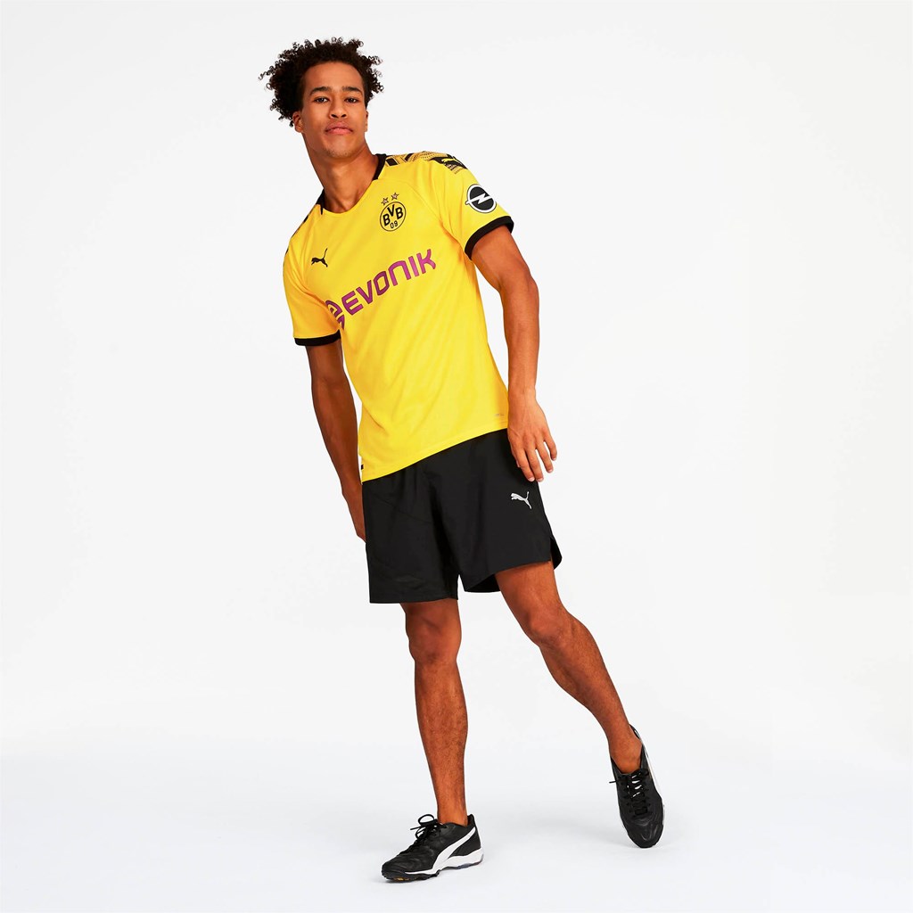 Cyber Yellow / Black Puma BVB Home Replica Men's Jersey | 8092GJSVL