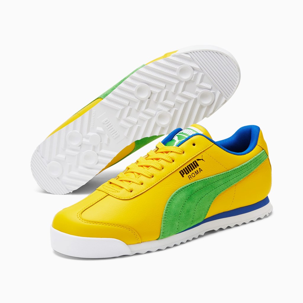 Dandelion / Classic Green / Royal Puma Roma Brazil Men's Sneakers | 2394WCZBA