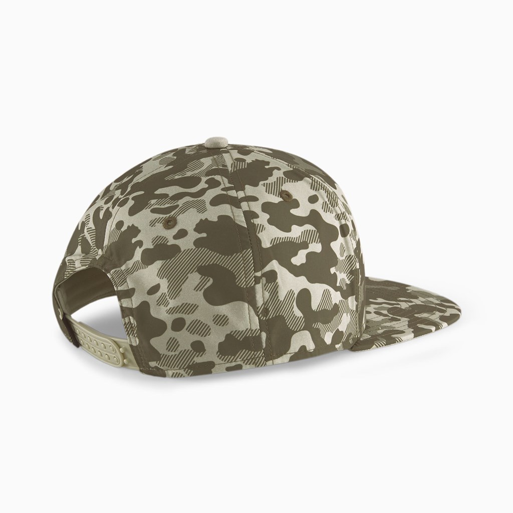 Dark Green Moss / Aop Puma Lifestyle Colorblock Men's Cap | 5701IGZCR