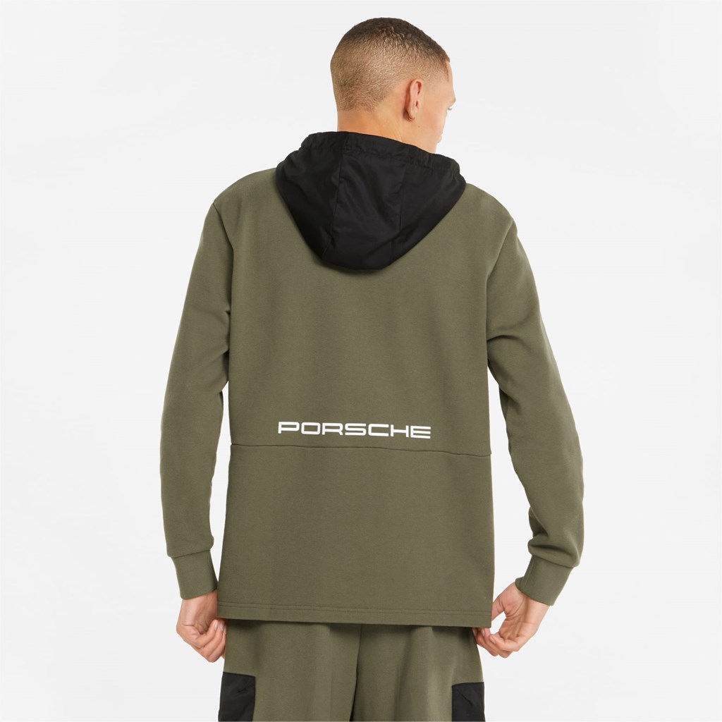 Dark Green Moss Puma Porsche Legacy Statement Men's Hoodie | 7126MWLCR