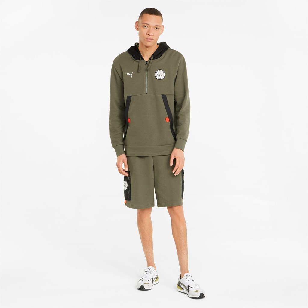 Dark Green Moss Puma Porsche Legacy Statement Men's Hoodie | 7126MWLCR