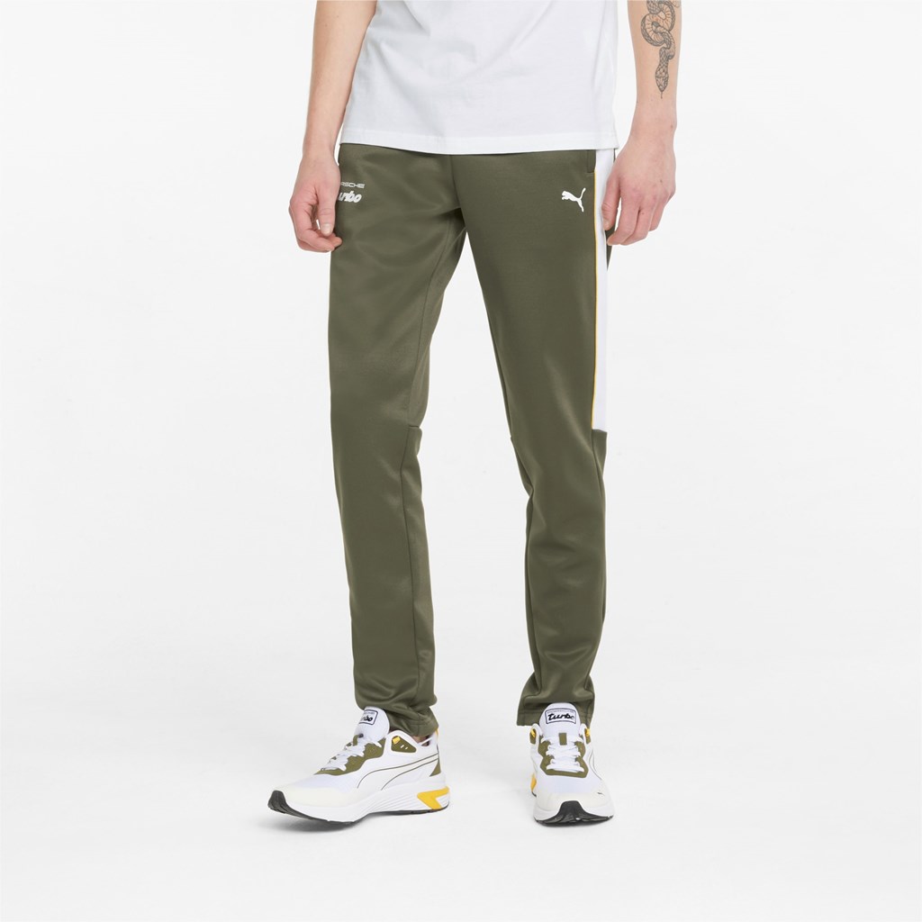 Dark Green Moss Puma Porsche Legacy T7 Track Men\'s Pants | 5391KOMDC