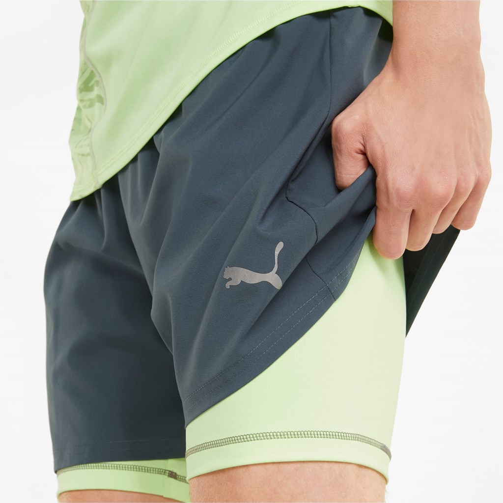 Dark Slate / Fizzy Light Puma Graphic 2-In-1 5” Running Men's Shorts | 9045GPHBN