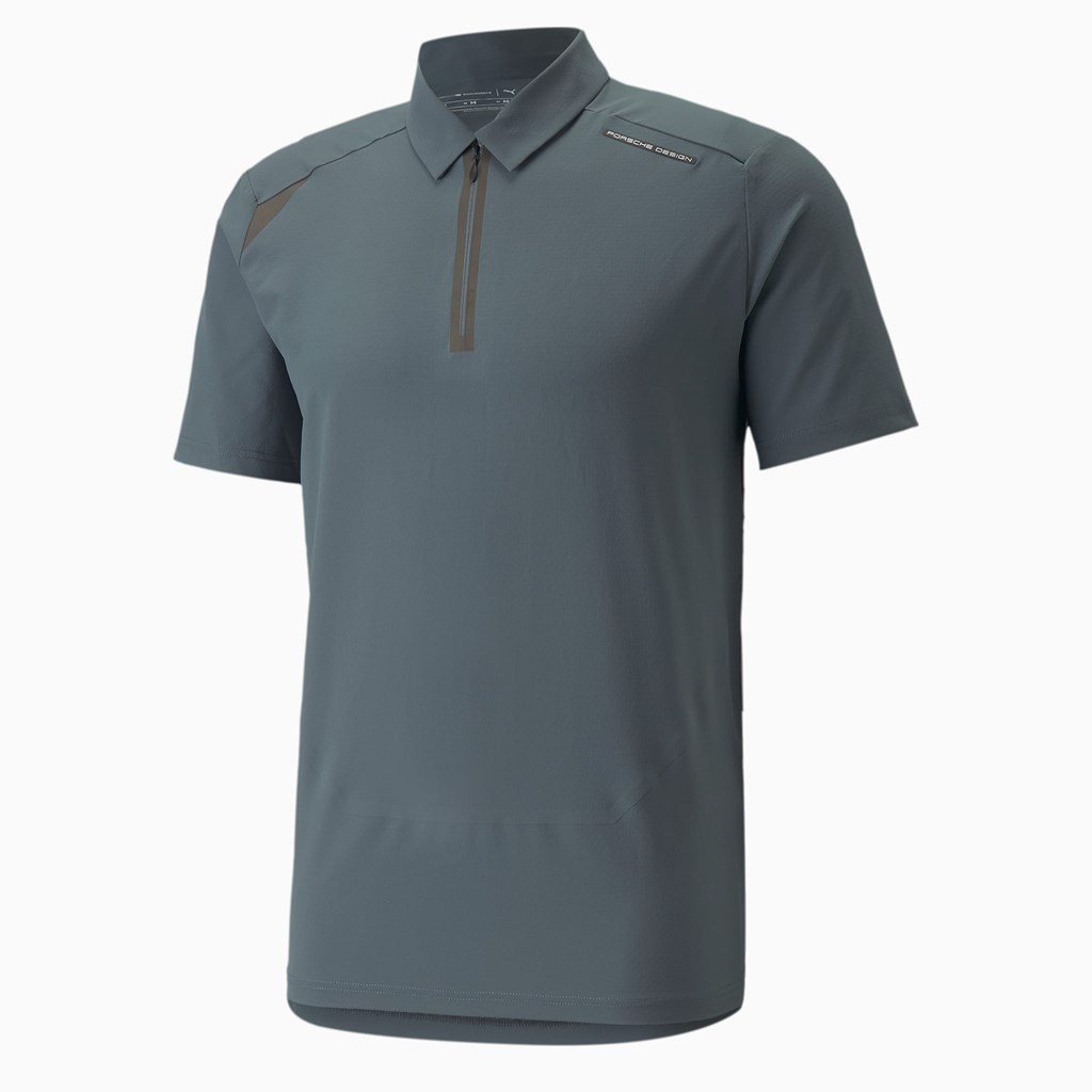 Dark Slate Puma Porsche Design MCS Active Men's Polo Shirt | 3785VDSUT