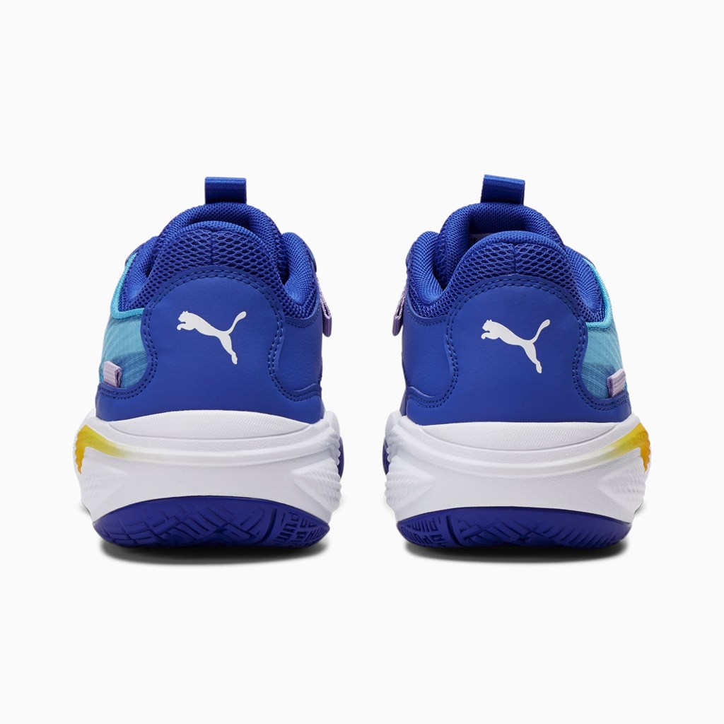 Dazzling Blue / Saffron Puma Court Rider JR Boys' Basketball Shoes | 2195SJKWZ