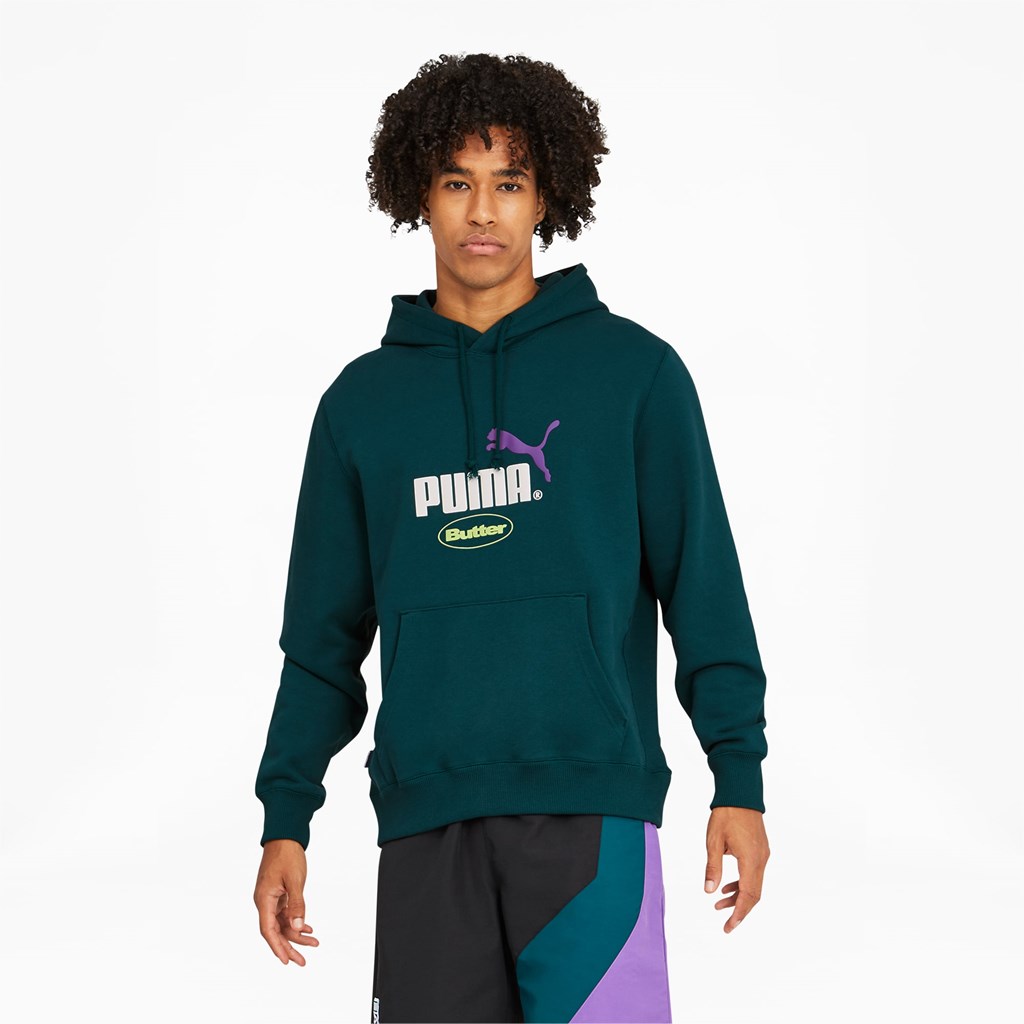 Deep Teal Puma PUMA x BUTTER GOODS Men\'s Hoodie | 7015VGREK