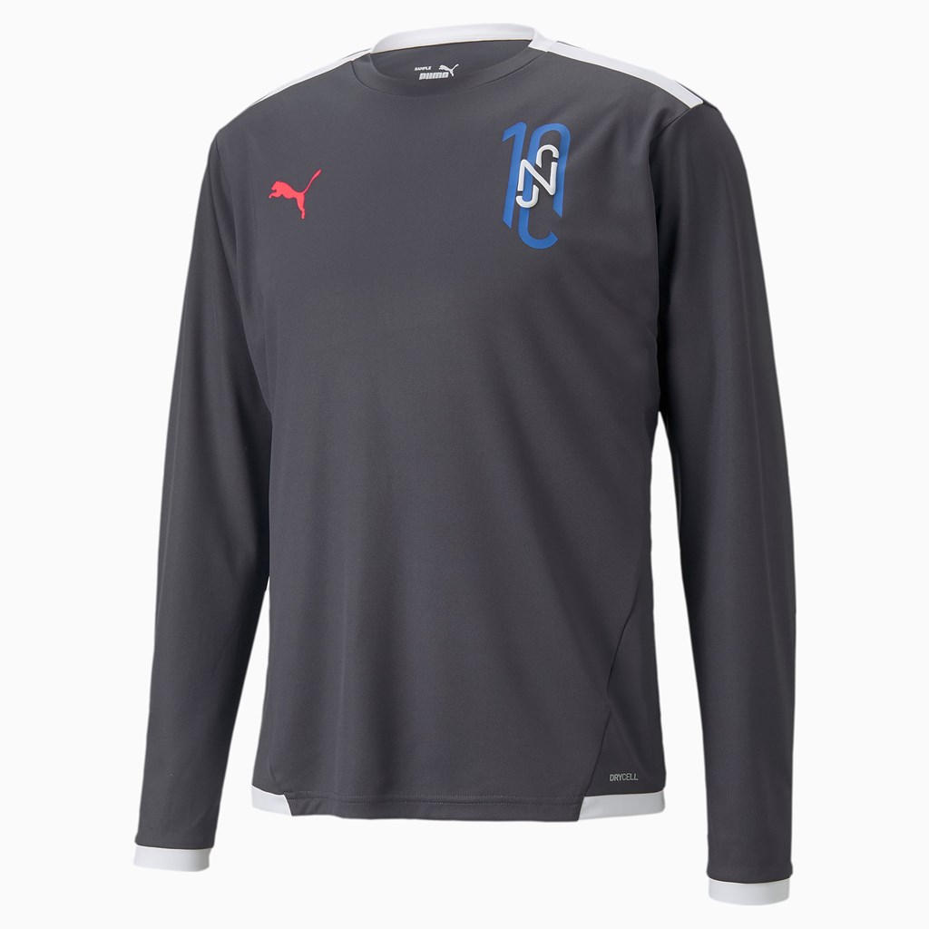 Ebony Puma Neymar Jr Long Sleeve Men\'s Jersey | 5173HIAYU