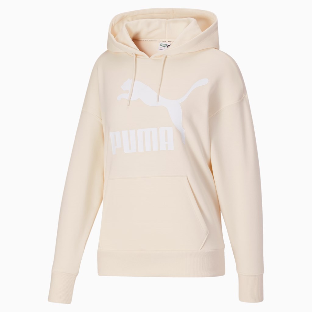 Eggnog Puma Classics Logo Women's Hoodie | 7306FLIJN