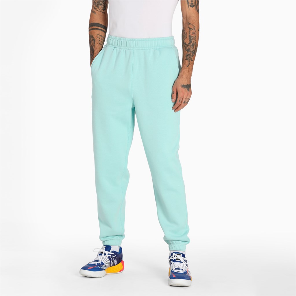 Eggshell Blue Puma First Pick Basketball Men\'s Pants | 1930NXDAR