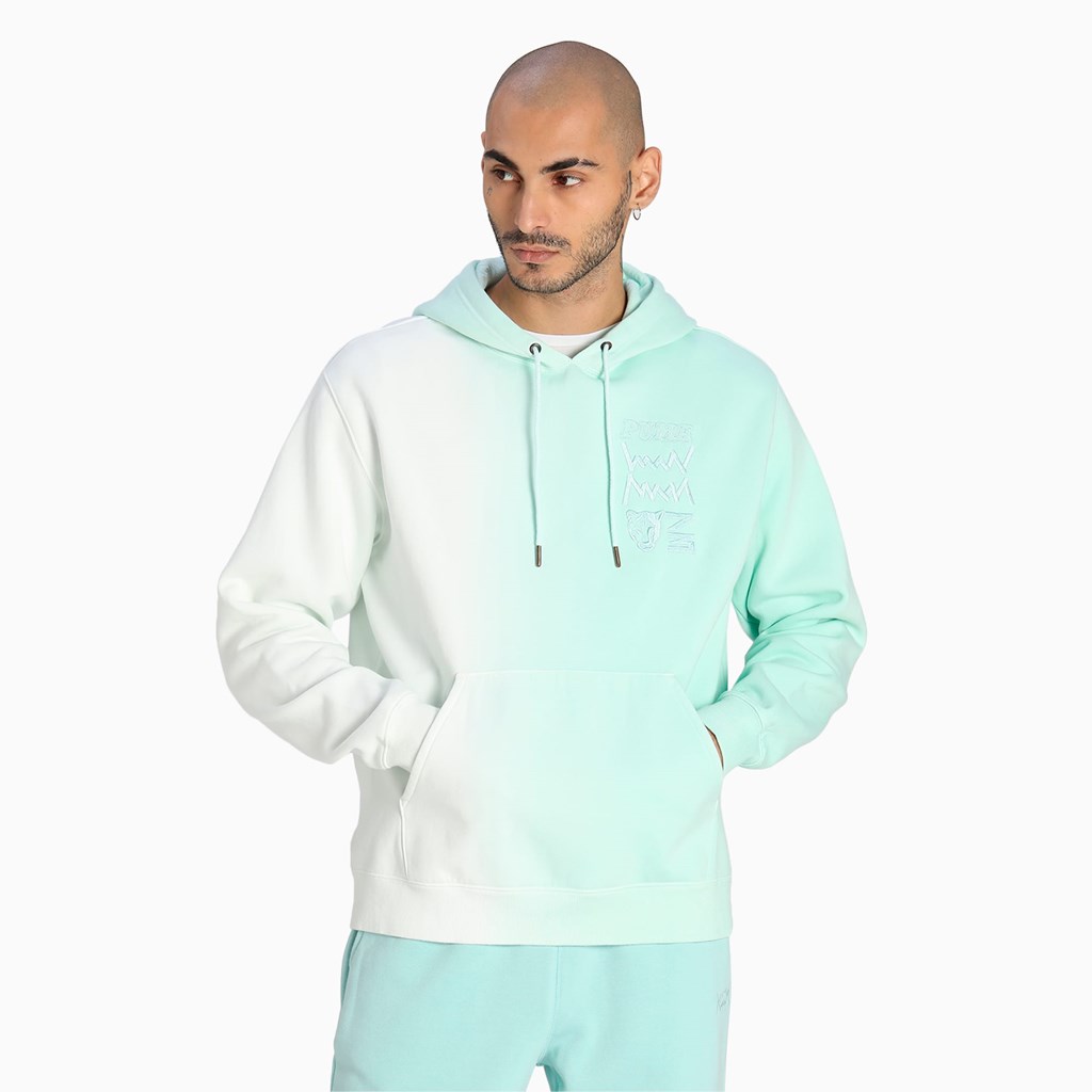 Eggshell Blue Puma First Pick Basketball Men's Hoodie | 5386CDEAW